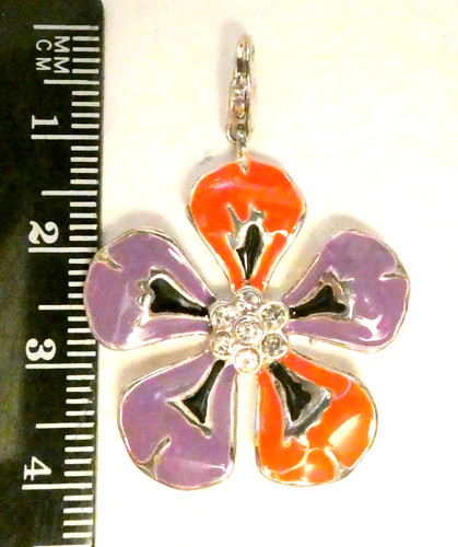 Purple orange flower crystals - orange,