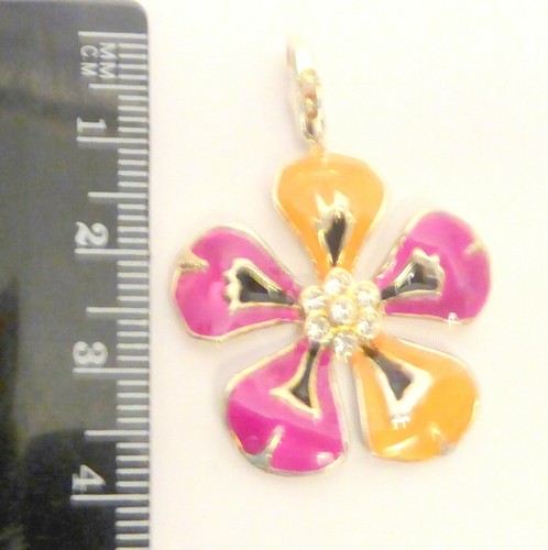Crystal center flower charm - flower,