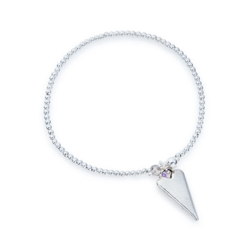 Elongated heart charm - elongated,